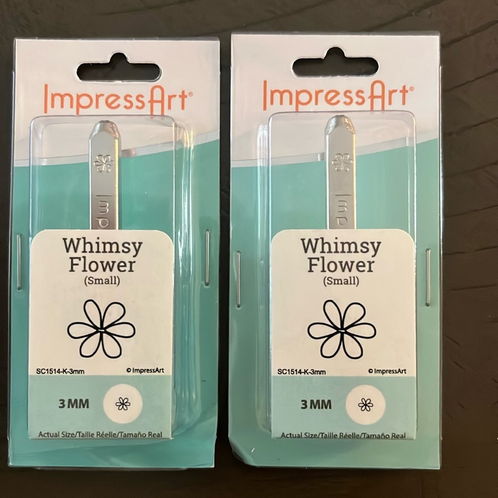 TWO ImpressArt, Whimsy Flower (small) stamps, 3mm